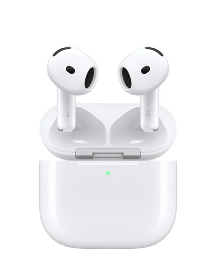 ワイヤレス充電ケース付きAirPods 5。外部のLED電源インジケータを備える