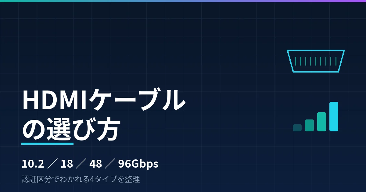 HDMIケーブルの選び方｜ハイスピード・プレミアム・ウルトラハイスピード・Ultra96の4タイプで整理したのアイキャッチ画像