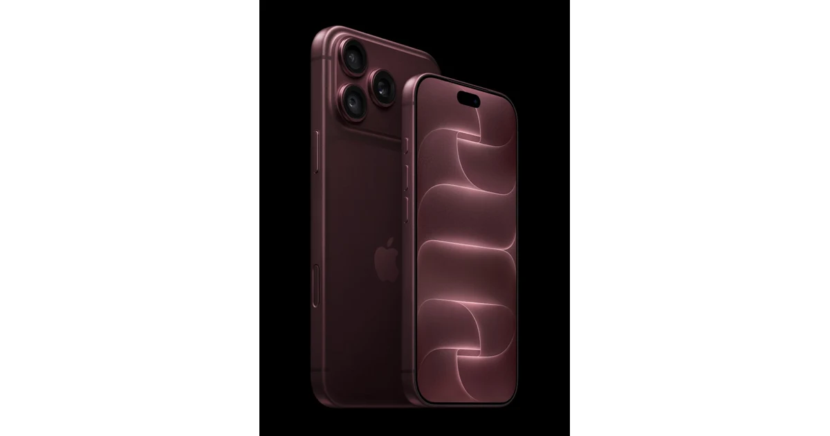 バーガンディのiPhone 18 Pro MaxとiPhone 18 Proを並べた製品写真