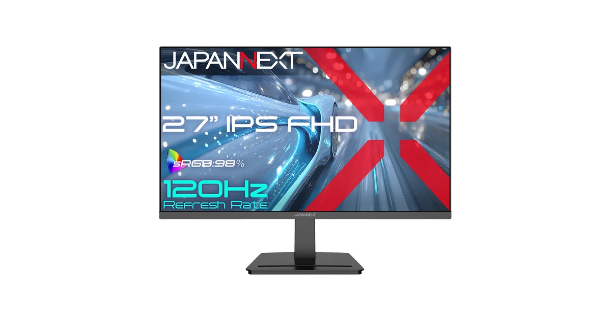JAPANNEXT JN-27i120FとJN-27IPS120Fは1,000円差で何が違うか｜27型120Hz IPSと55型4Kの保証3段階を公式仕様で整理したのアイキャッチ画像