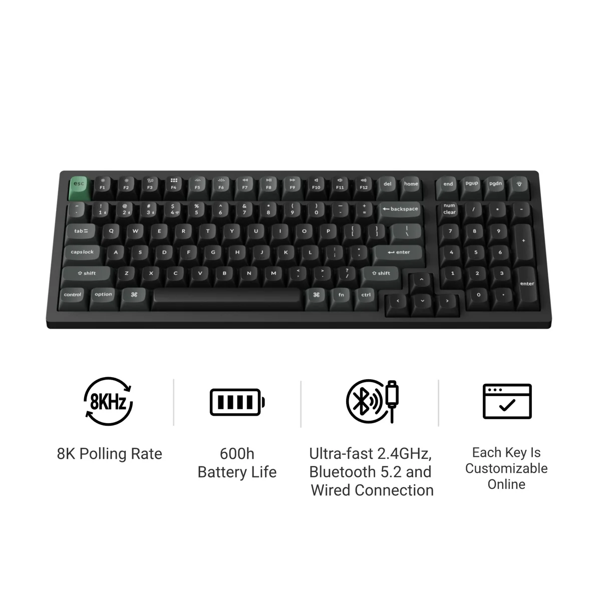 Keychron K4 Ultra 8Kの96%レイアウト