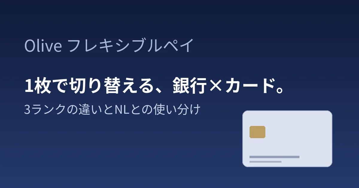 Oliveフレキシブルペイの特典・還元率を整理する｜3ランクの違いと三井住友カードNLとの使い分けのアイキャッチ画像