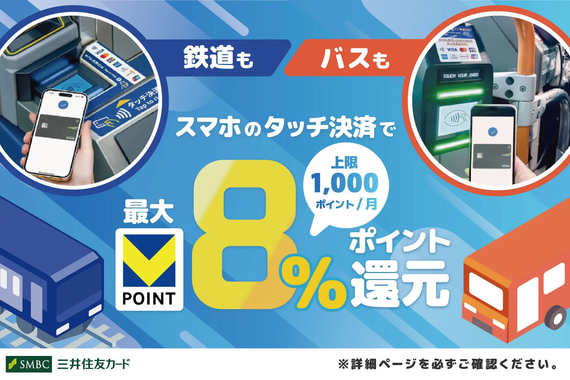 三井住友カードのタッチ決済乗車で最大8%還元が始まった｜対象カード・条件・上限を整理するのアイキャッチ画像